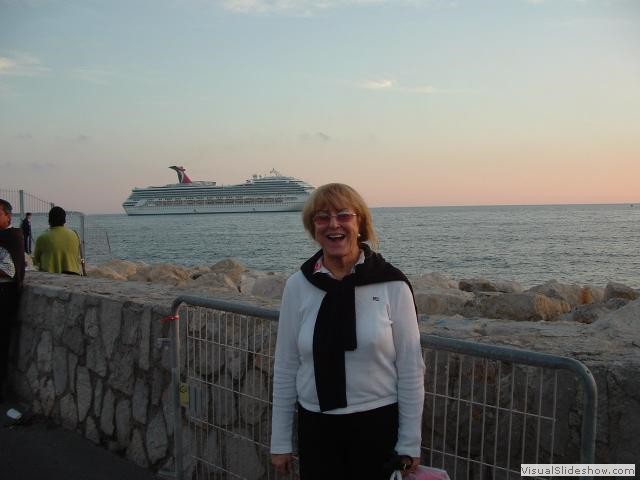 Harbor in Cannes, France with Carnival Liberty in background. Nov. 2006